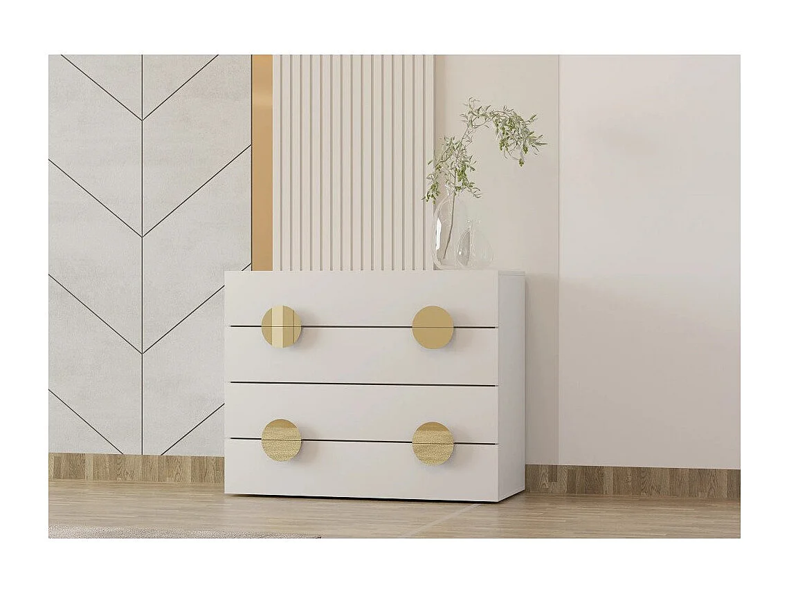 Chambre complète Dastan couleur blanche - 200cm