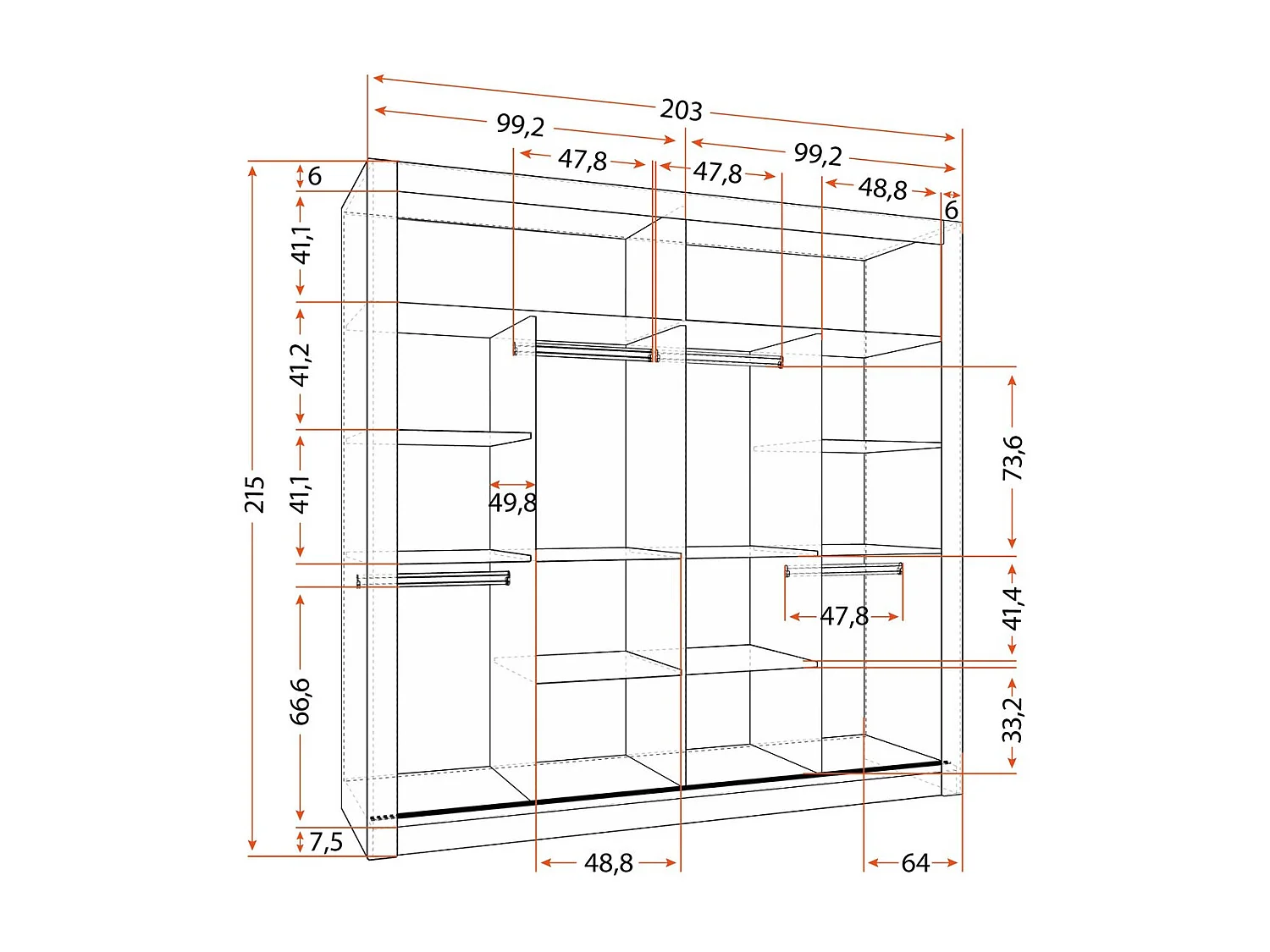 Chambre complète Moira - 203cm