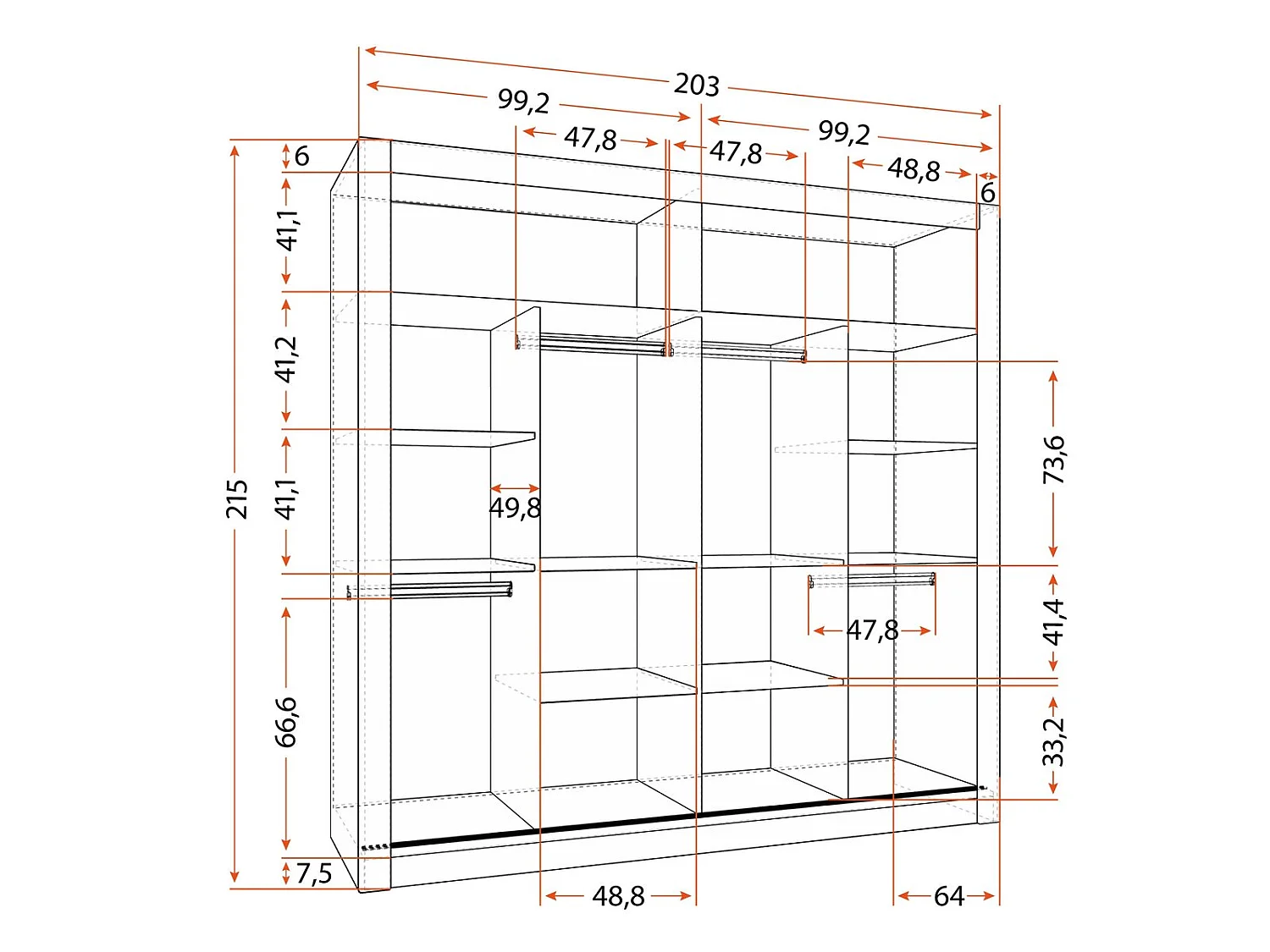 Chambre complète Moira - 203cm