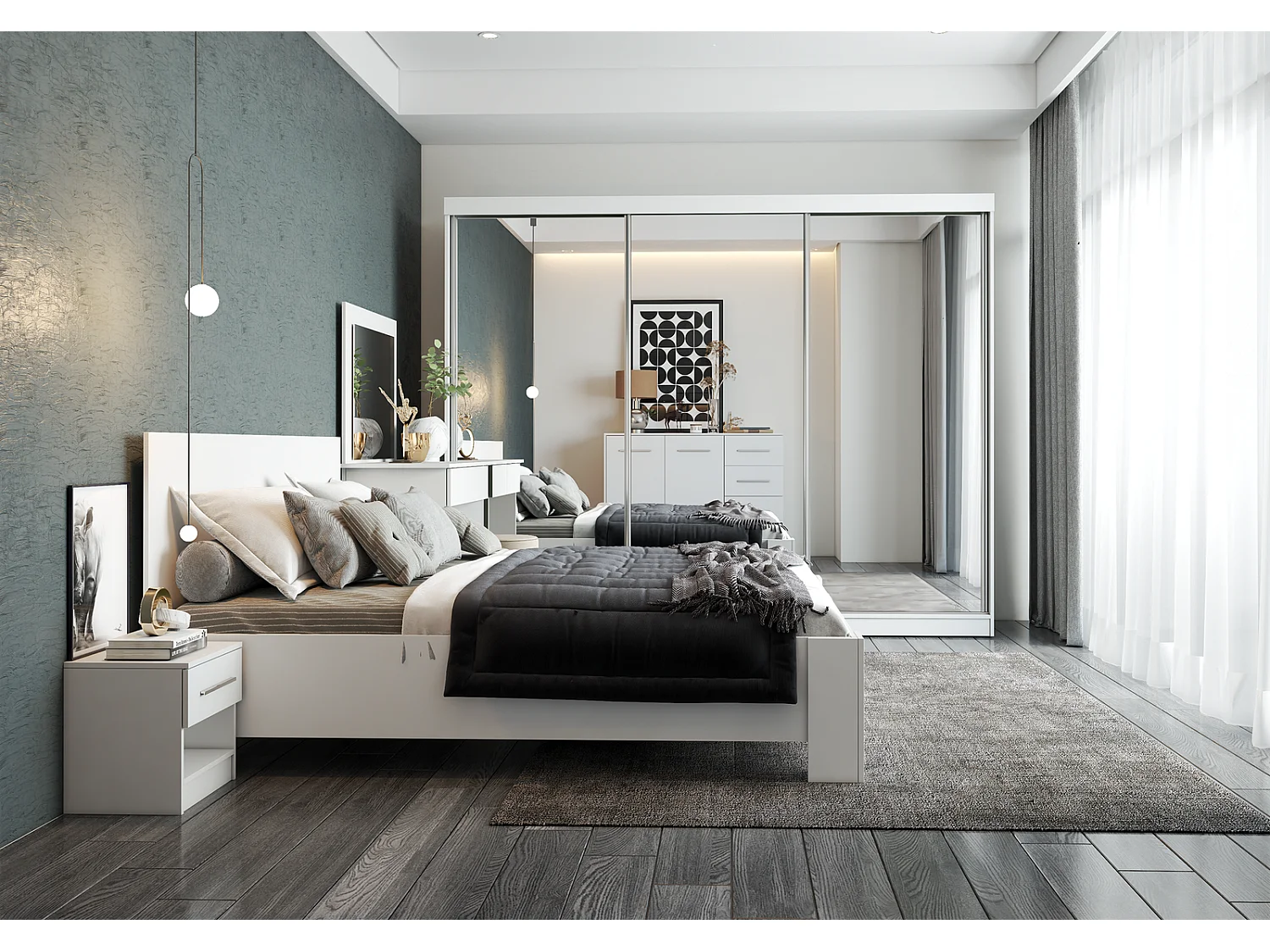 Chambre complète Moira - 203cm