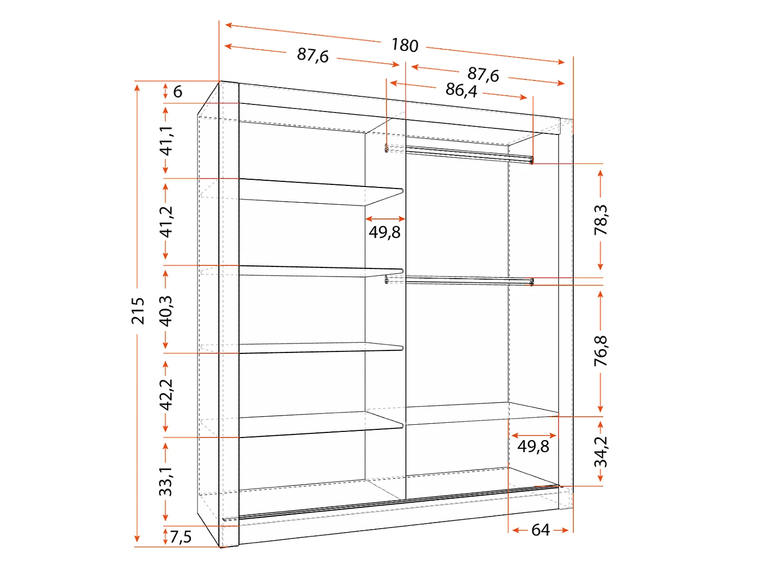 Chambre complète Moira - 180cm