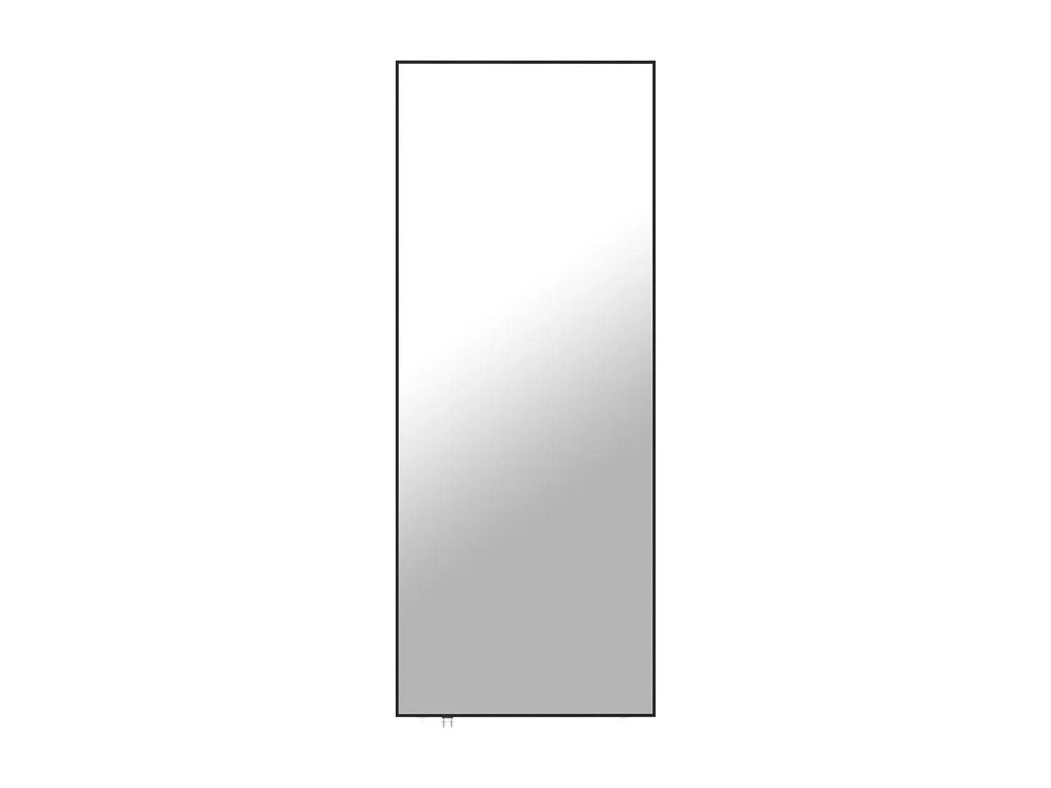 Porte coulissante miroir en aluminium et MDF avec rail invisible - 83 x 210 cm - LADANO