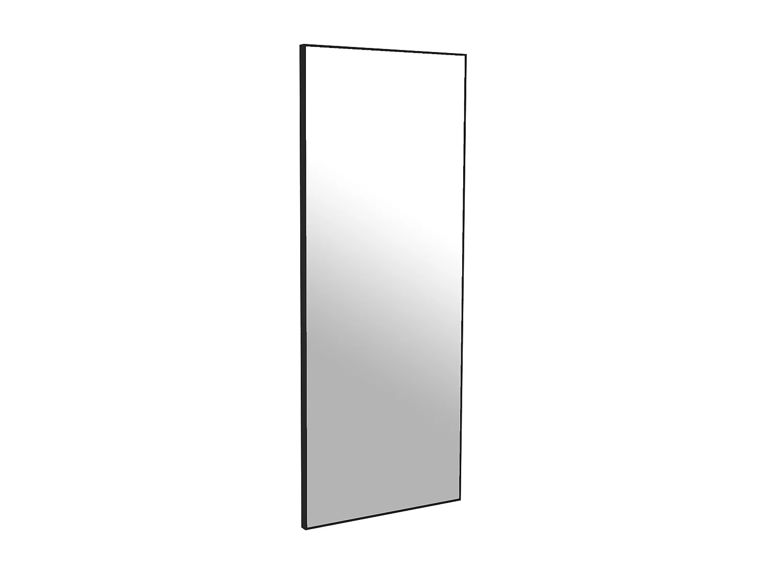 Porte coulissante miroir en aluminium et MDF avec rail invisible - 83 x 210 cm - LADANO