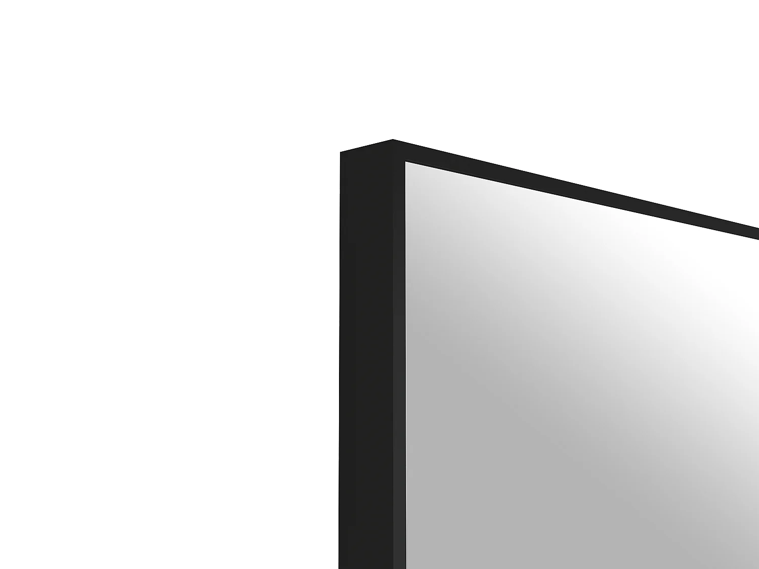 Porte coulissante miroir en aluminium et MDF avec rail invisible - 83 x 210 cm - LADANO