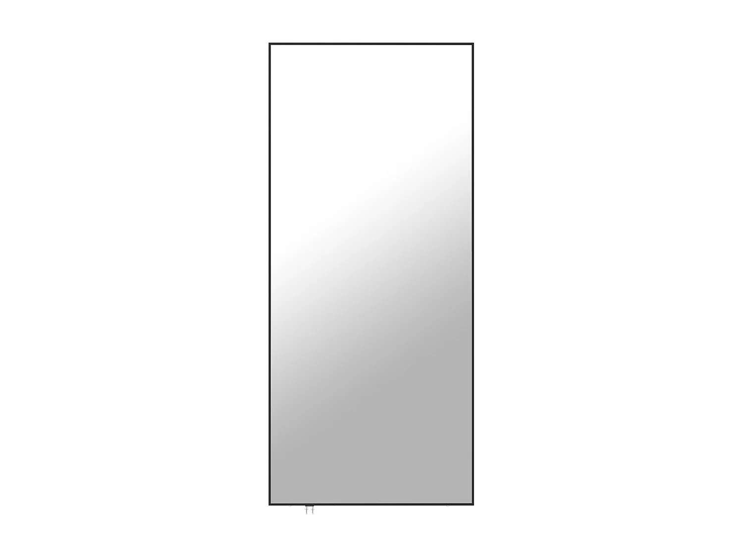 Porte coulissante miroir en aluminium et MDF avec rail invisible - 93 x 210 cm - LADANO