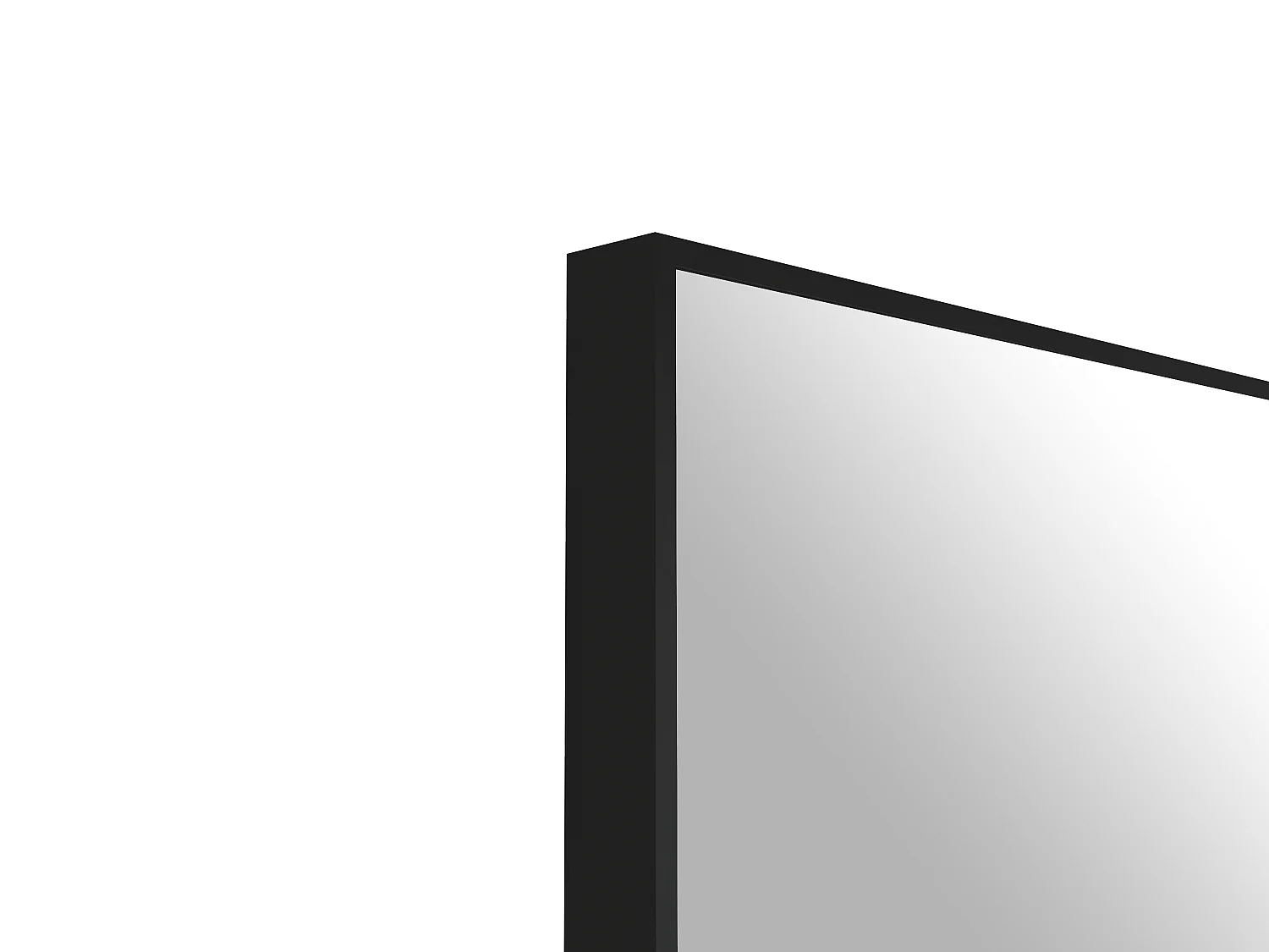 Porte coulissante miroir en aluminium et MDF avec rail invisible - 93 x 210 cm - LADANO