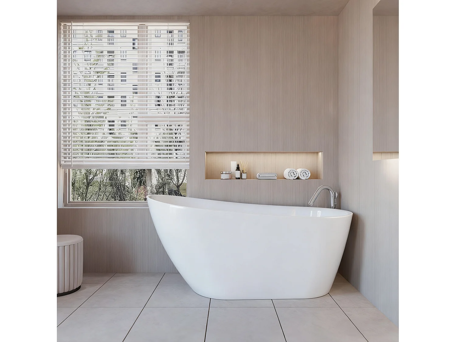 Baignoire îlot design en acrylique - 230L - 150 x 72 x 73cm - Confort ergonomique et élégance moderne - avec Bonde et trop plein