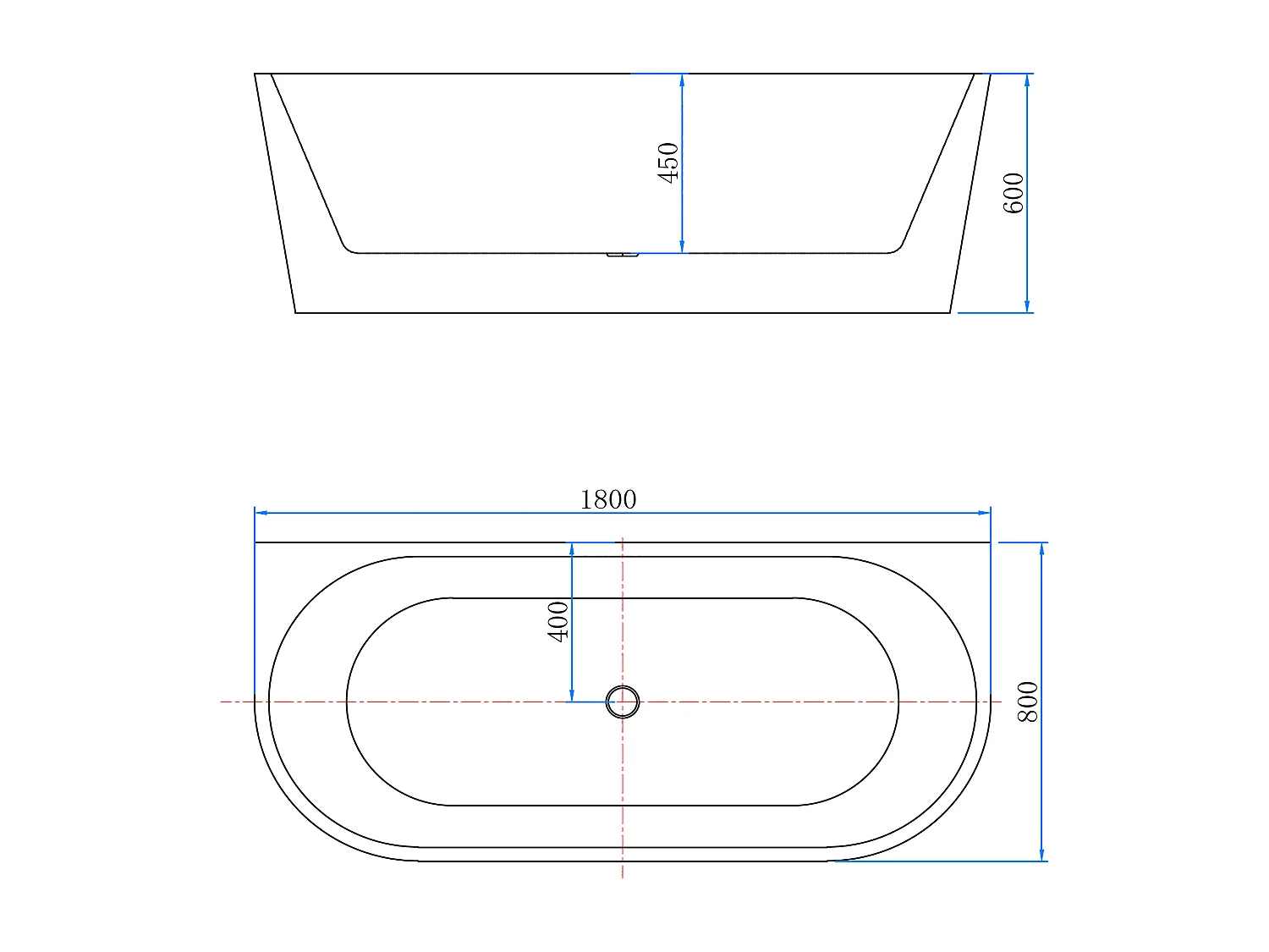Baignoire d’angle - 310L - 180 x 80 x 60 cm - design en acrylique – Confort optimal et gain de place – Style moderne