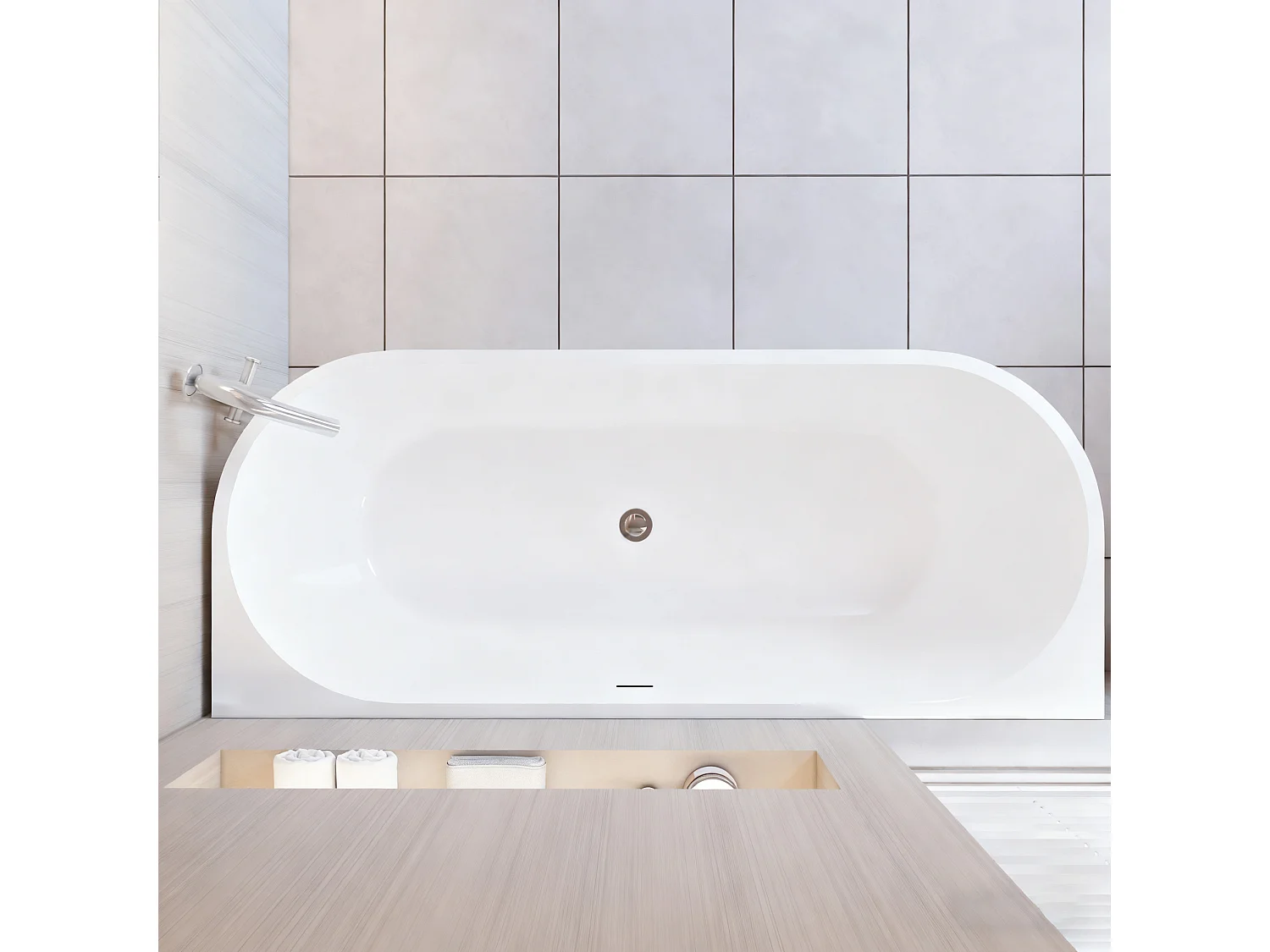 Baignoire d’angle - 310L - 180 x 80 x 60 cm - design en acrylique – Confort optimal et gain de place – Style moderne