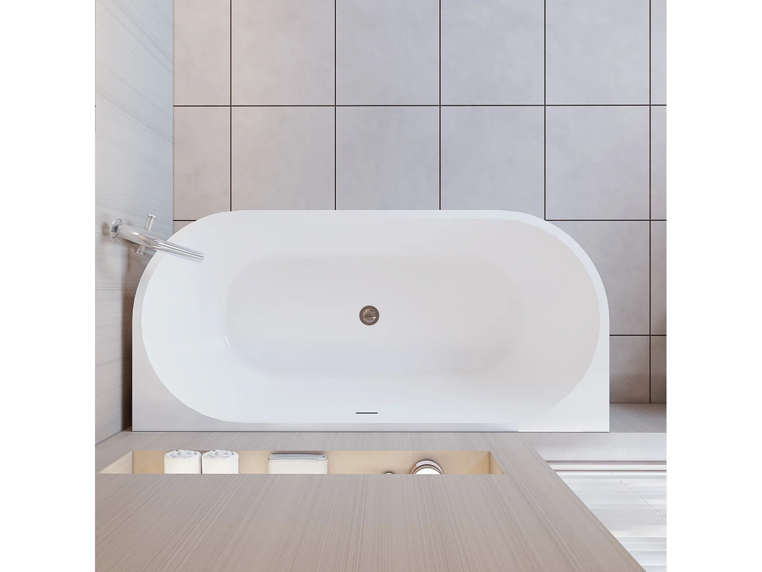 Baignoire d’angle - 280L - 170 x 80 x 60 cm - design en acrylique – Confort optimal et gain de place – Style moderne