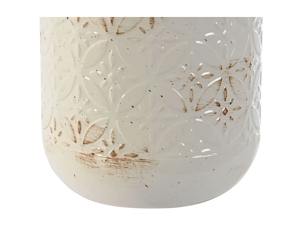 Jarrón Home ESPRIT Blanco Metal 15 x 15 x 28 cm