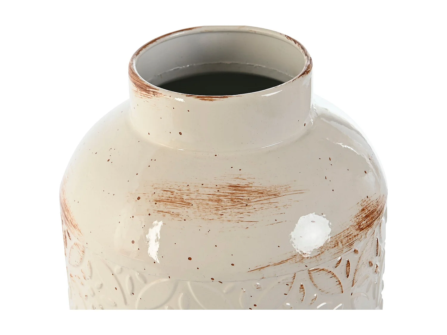 Jarrón Home ESPRIT Blanco Metal 15 x 15 x 28 cm