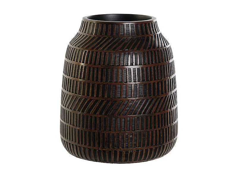 Jarrón Home ESPRIT Marrón Negro Resina Colonial 19 x 19 x 21 cm