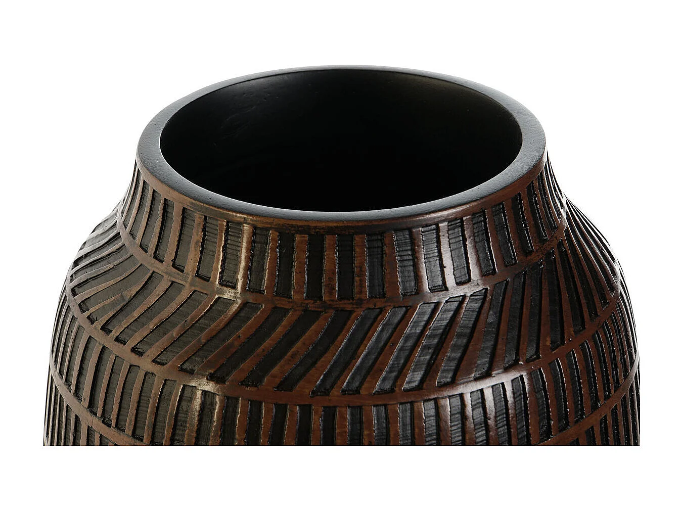 Jarrón Home ESPRIT Marrón Negro Resina Colonial 19 x 19 x 21 cm