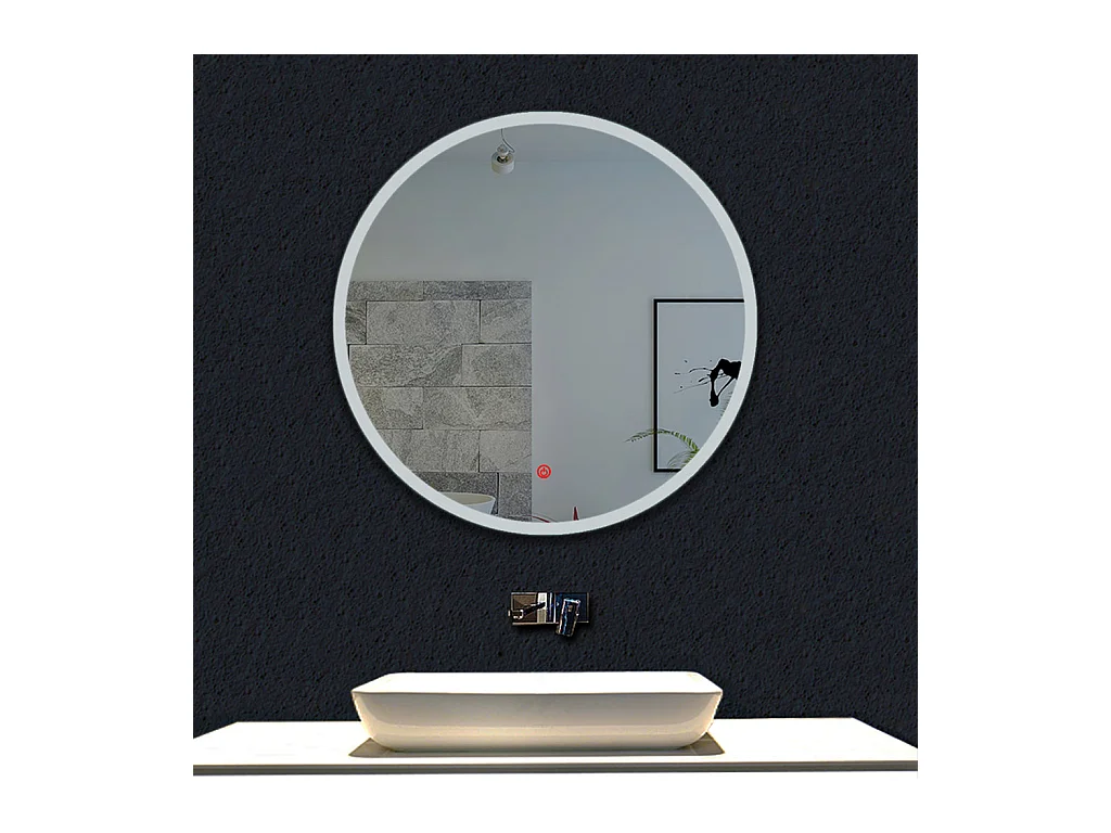 Miroir Rond Salle de LED Bain 60cm Dimmable + Fonction mémoire