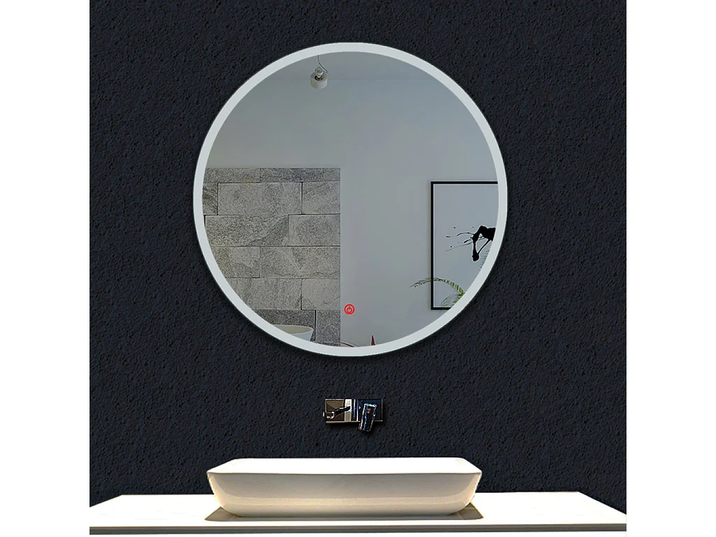 Miroir Rond Salle de LED Bain 60cm Dimmable + Fonction mémoire