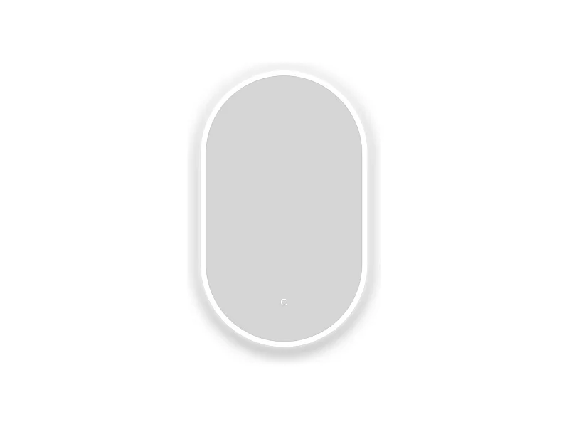 Miroir lumineux ovale l.60 x H.100cm avec Anti-buée + Dimmable, Mural Miroir salle de bain