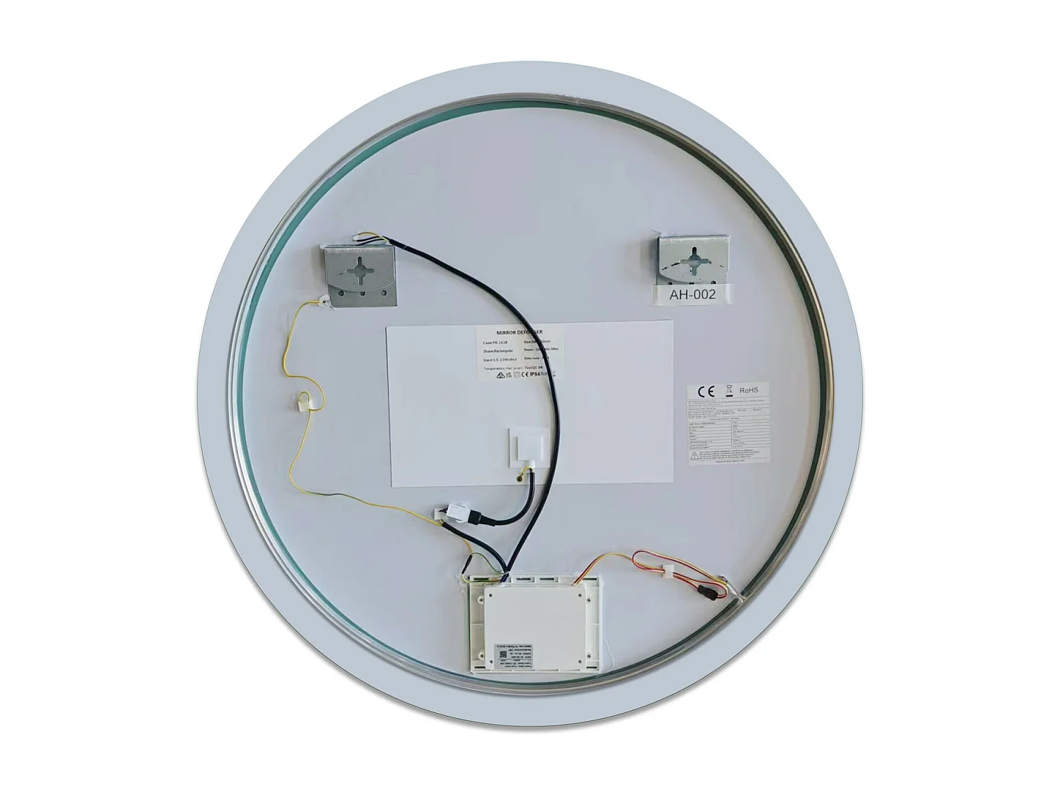Miroir lumineux rond 80x80cm avec Anti-buée + 3 Couleurs + Dimmable, Mural Miroir salle de bain