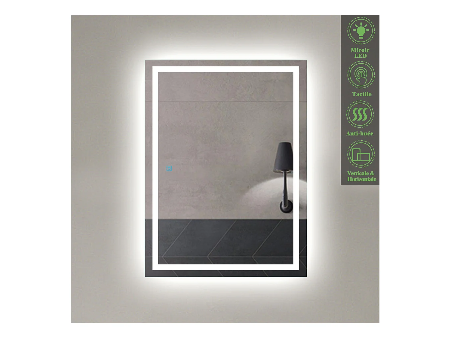 Aica Miroir Led Anti-buée 110x70cm Miroir De Salle De Bain Modèle Classique