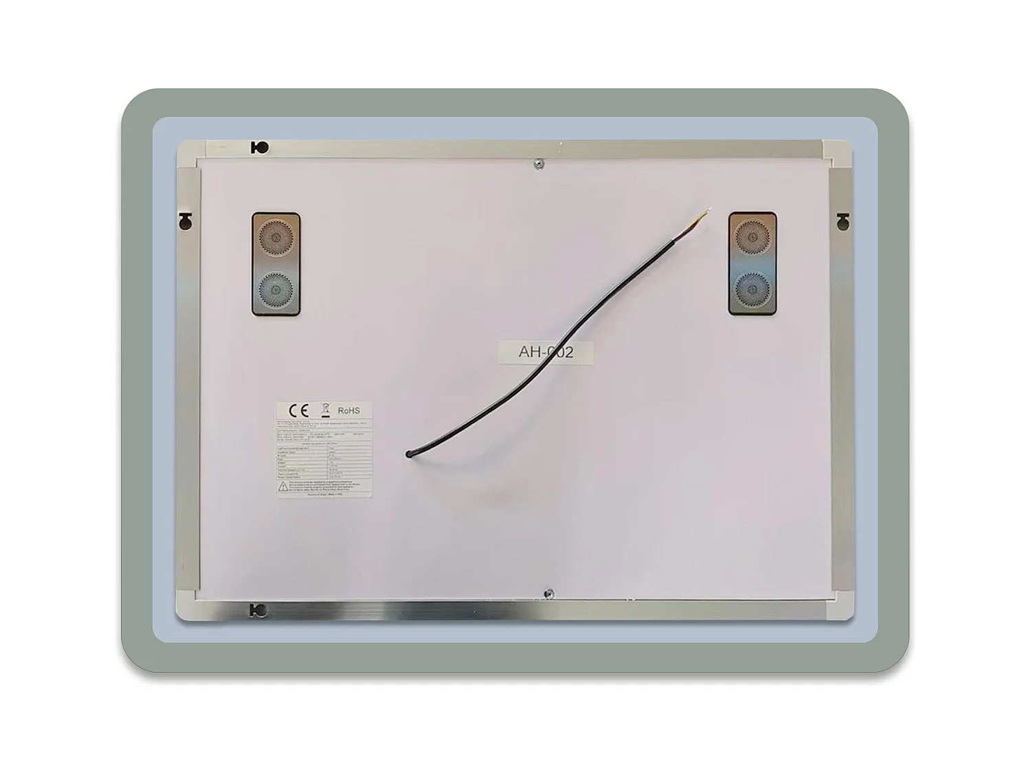 Miroir lumineux l.70 x H.50 cm avec Bluetooth + Anti-buée + 3 Couleurs + Horloge , Miroir de Salle de Bain LED, Mural Miroir