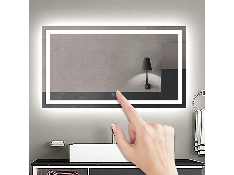 Aica Miroir Led Anti-buée 150x80cm Miroir De Salle De Bain Modèle Classique