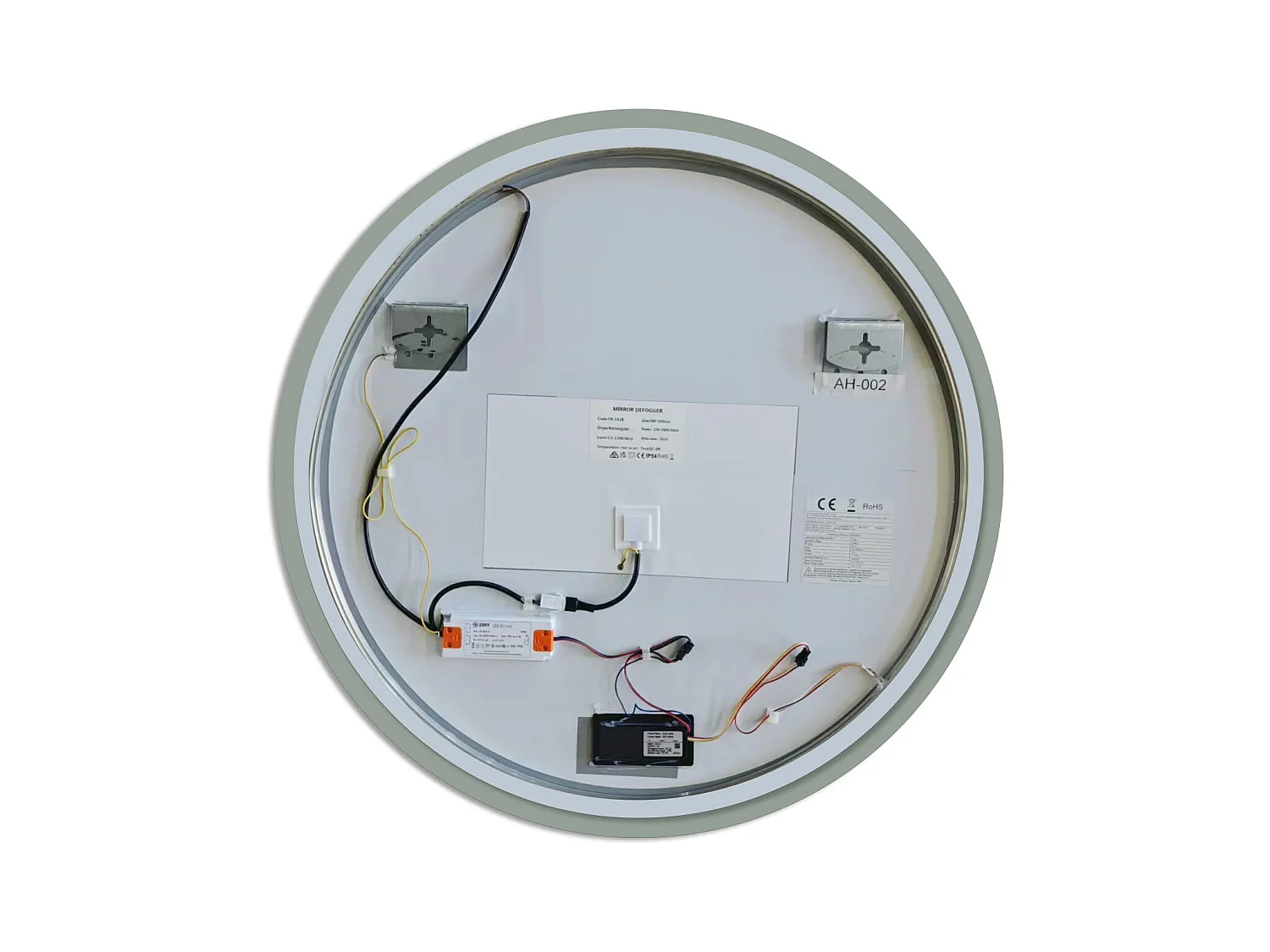 Miroir lumineux rond 60cm avec 3 Couleurs + Dimmable + Anti-buée, Mural Miroir salle de bain