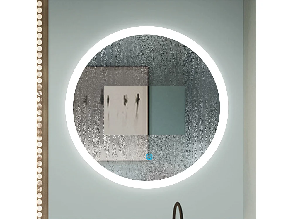 Aica Miroir lumineux avec éclairage intégré, Miroir de decoration, Miroir de salle bain Rond avec anti-buée Φ60cm Type B