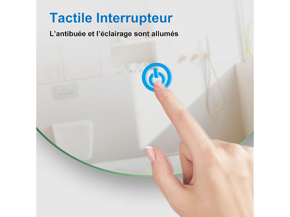 Aica Miroir lumineux avec éclairage intégré, Miroir de decoration, Miroir de salle bain Rond avec anti-buée Φ60cm Type B