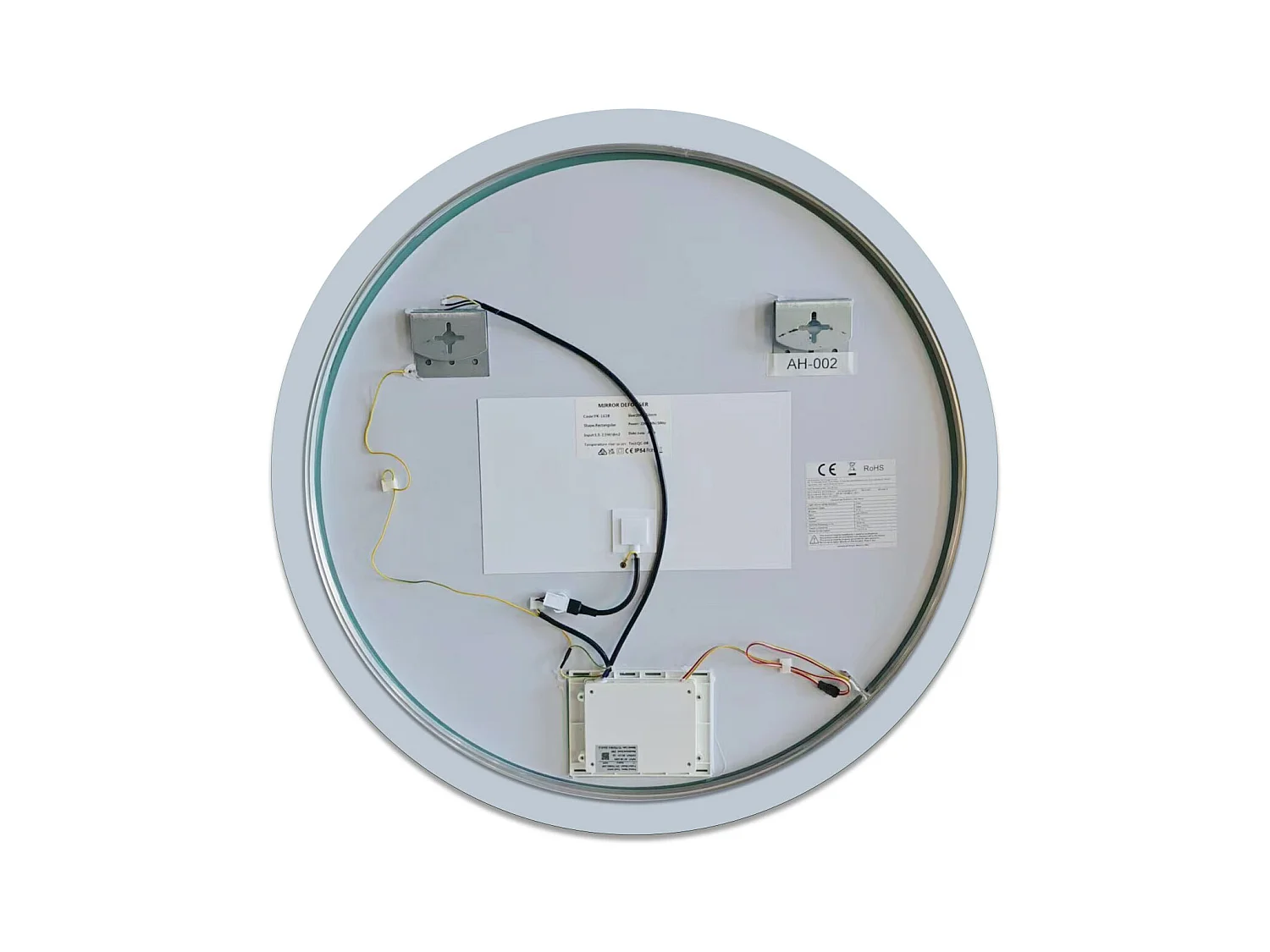 Miroir lumineux rond 100x100cm avec Anti-buée + 3 Couleurs + Dimmable, Mural Miroir salle de bain