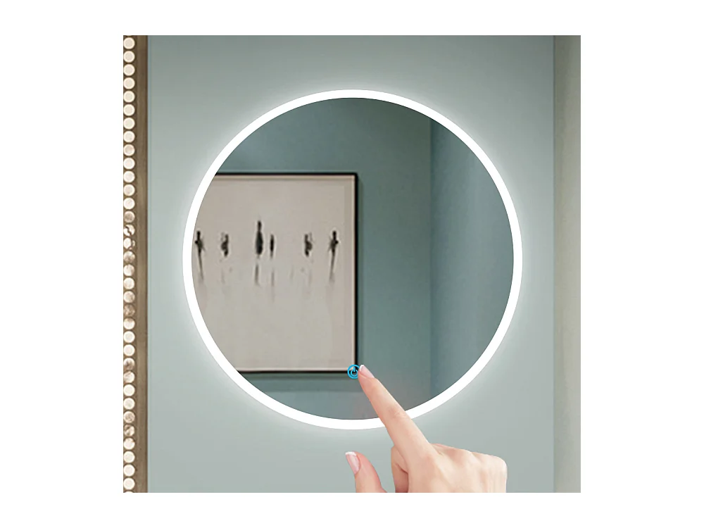 Aica Miroir lumineux avec éclairage intégré, Miroir de decoration, Miroir de salle bain Rond avec anti-buée Φ60cm Type A