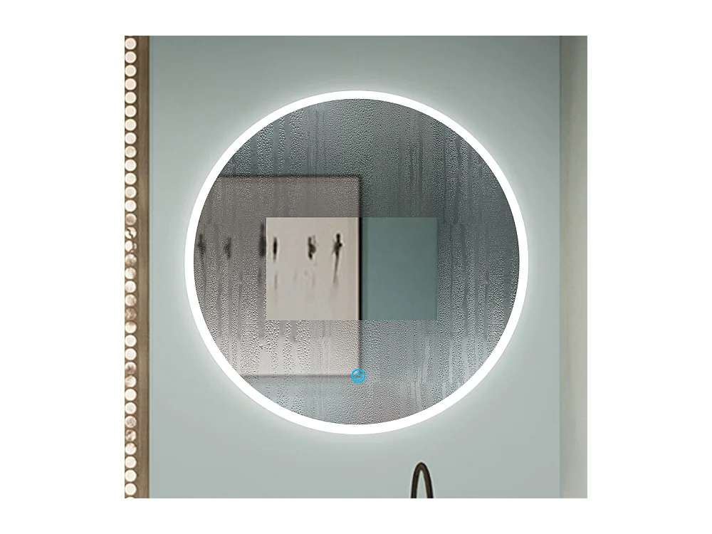 Aica Miroir lumineux avec éclairage intégré, Miroir de decoration, Miroir de salle bain Rond avec anti-buée Φ60cm Type A