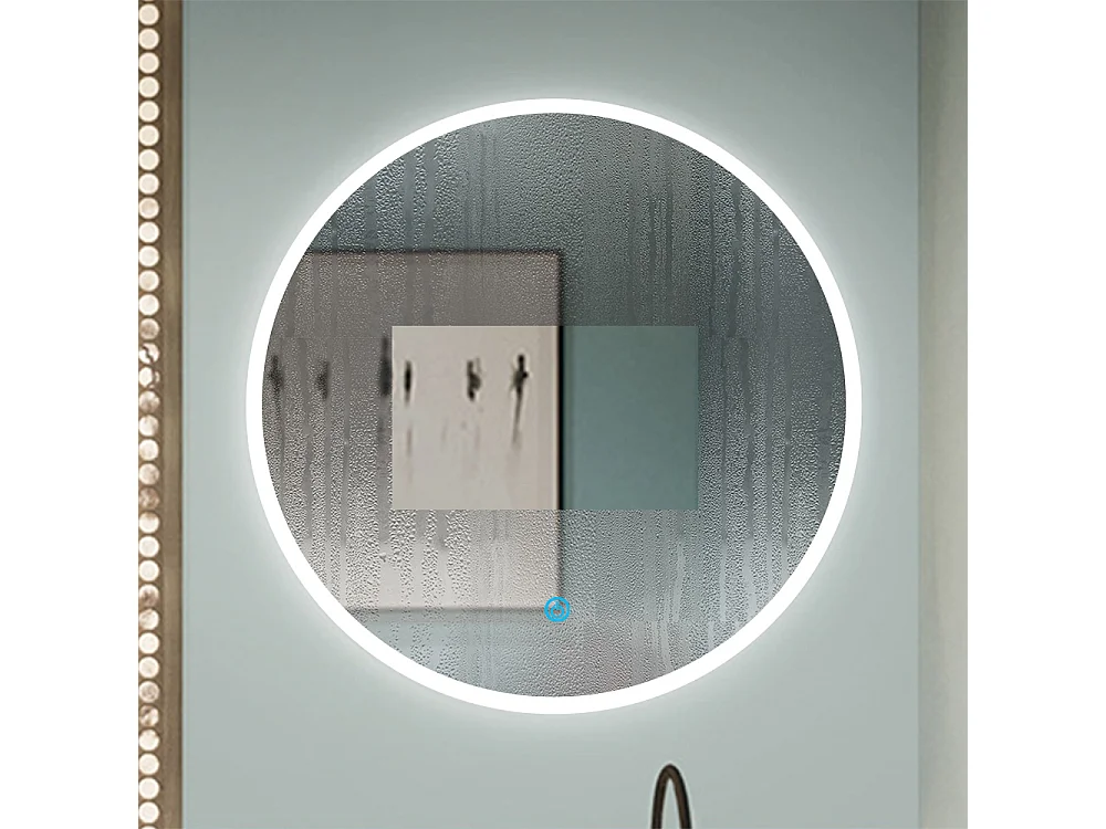 Aica Miroir lumineux avec éclairage intégré, Miroir de decoration, Miroir de salle bain Rond avec anti-buée Φ60cm Type A