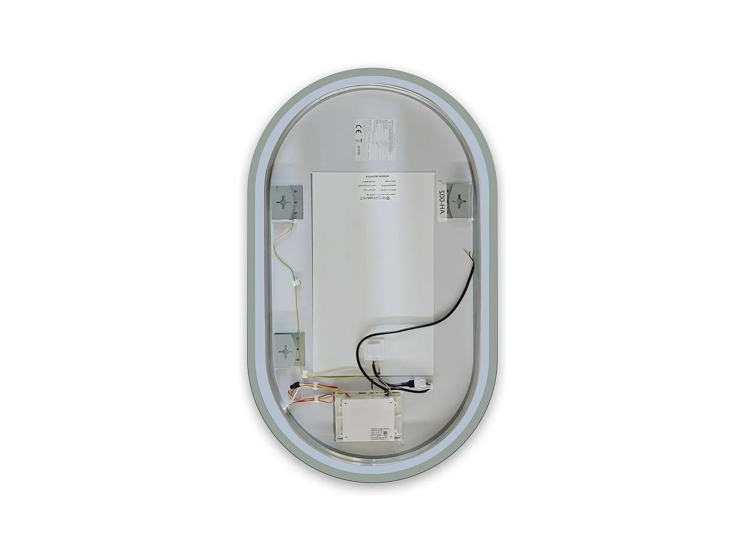 Miroir lumineux ovale l.60 x H.90cm avec Anti-buée + Dimmable, Mural Miroir salle de bain