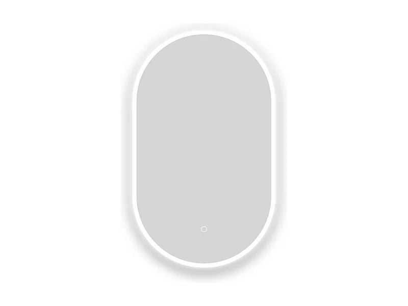 Miroir lumineux ovale l.60 x H.90cm avec Anti-buée + Dimmable, Mural Miroir salle de bain