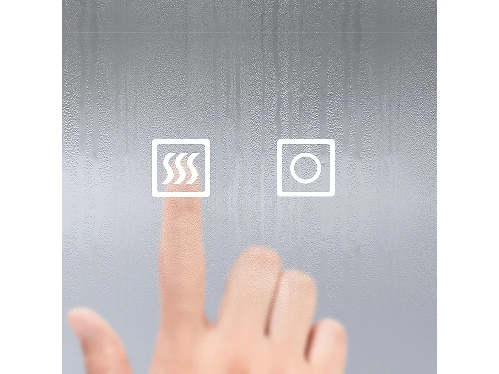 Aica Miroir Led 100x70cm Anti-buée Avec 2 Interrupteurs, Miroir De Salle De Bain Modèle Classique