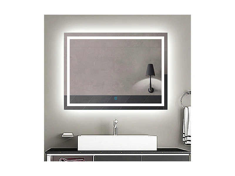 Aica Miroir Led Anti-buée 150x70cm Miroir De Salle De Bain Modèle Classique