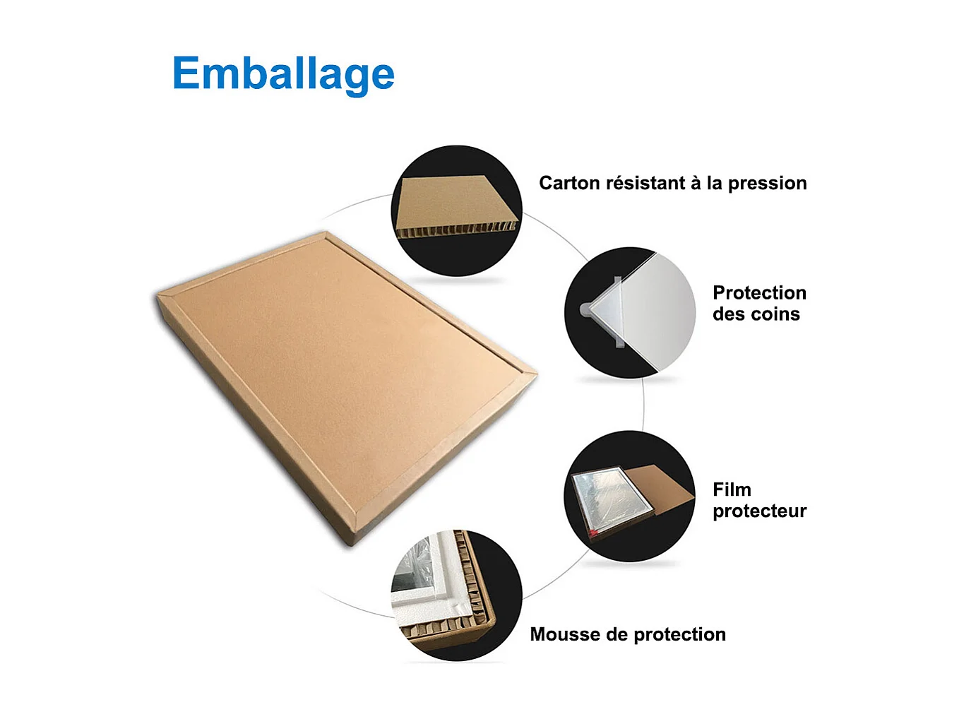 Aica Miroir Led 90x70cm Anti-buée Avec 2 Interrupteurs, Miroir De Salle De Bain Modèle Classique