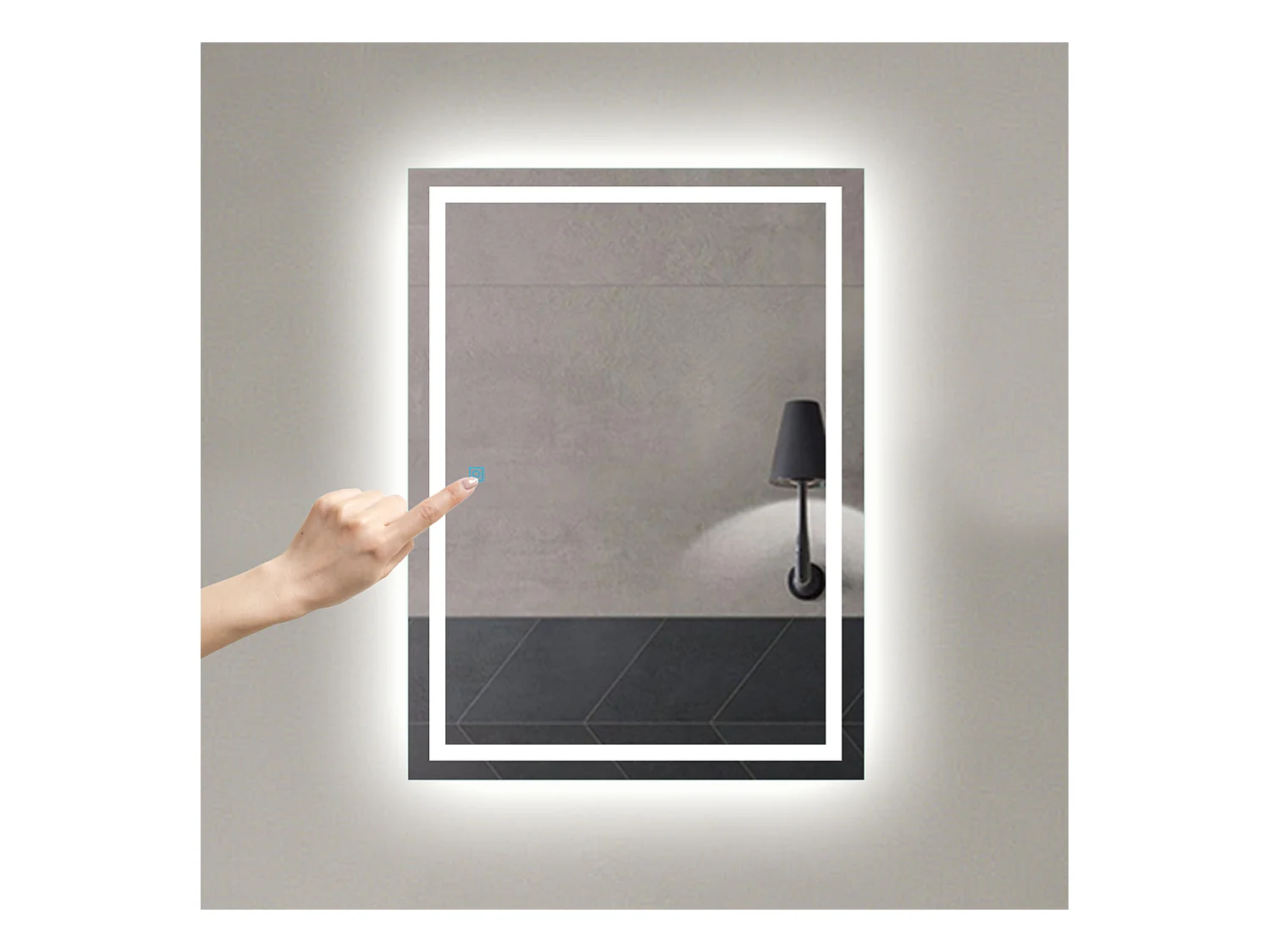 Aica Miroir Led Anti-buée 90x60cm Miroir De Salle De Bain Modèle Classique