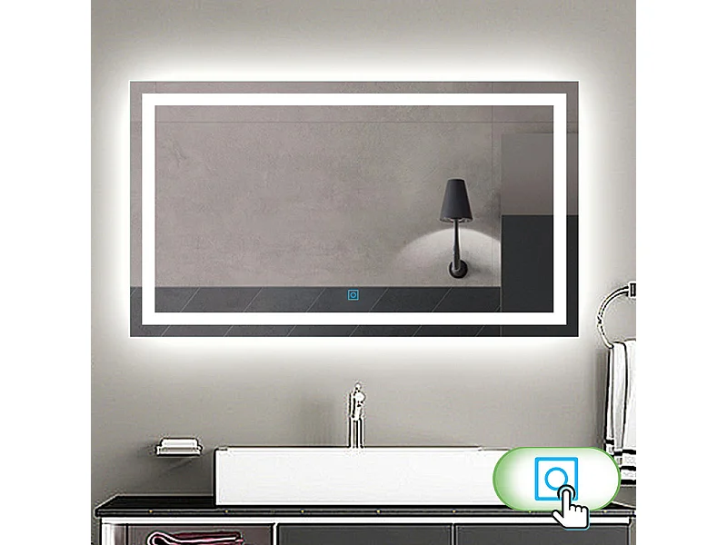 Aica Miroir Led Anti-buée 160x80cm Miroir De Salle De Bain Modèle Classique