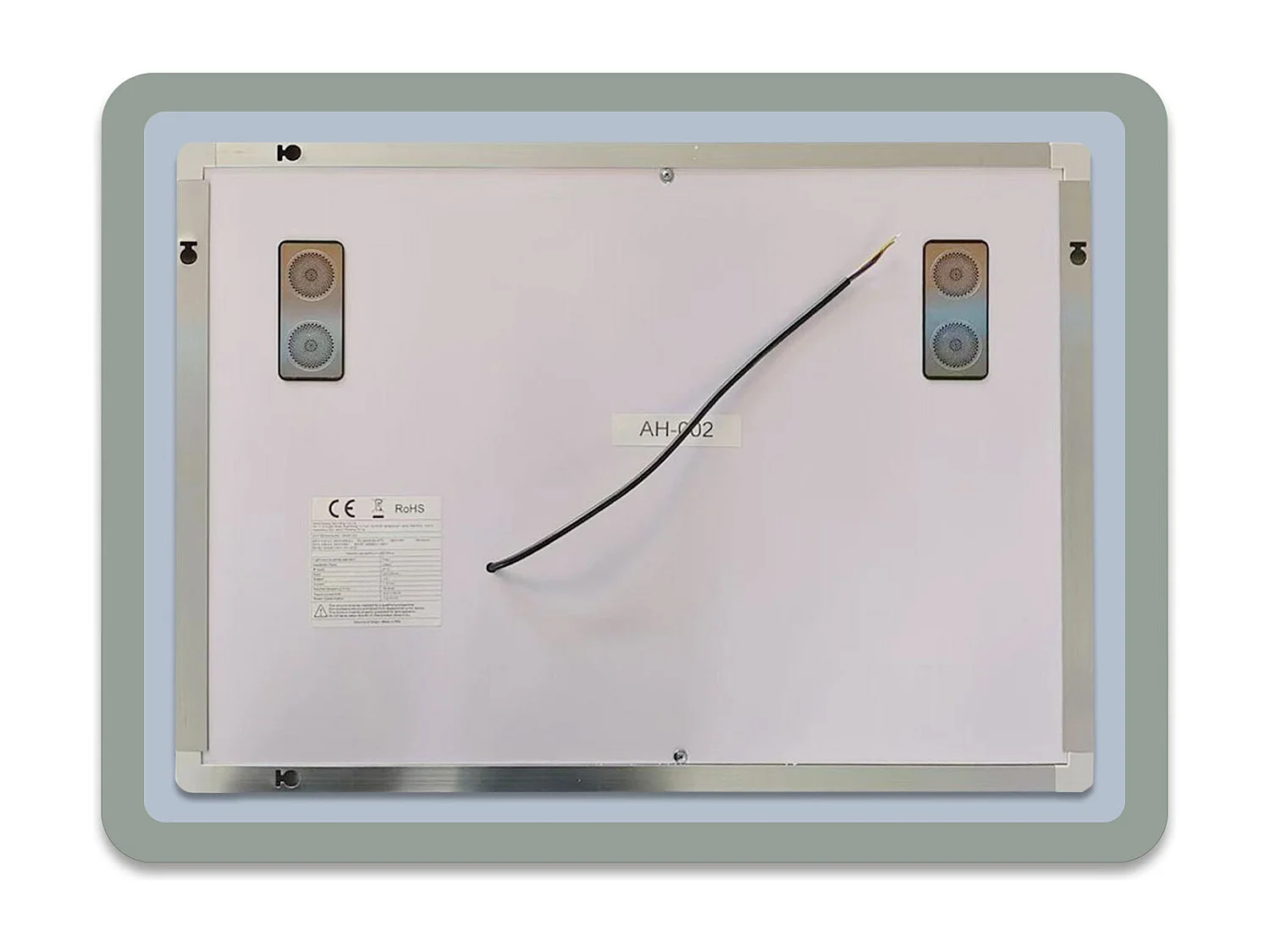 Miroir lumineux l.100 x H.60 cm avec Bluetooth + Anti-buée + 3 Couleurs + Horloge , Miroir de Salle de Bain LED, Mural Miroir