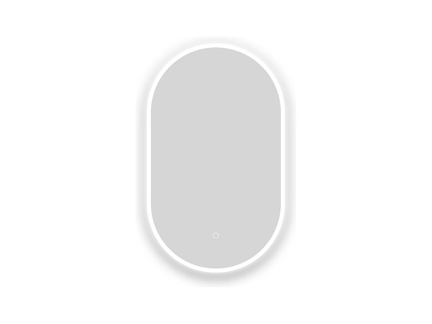 Miroir lumineux ovale l.60 x H.80cm avec Anti-buée + 3 Couleurs + Dimmable, Mural Miroir salle de bain