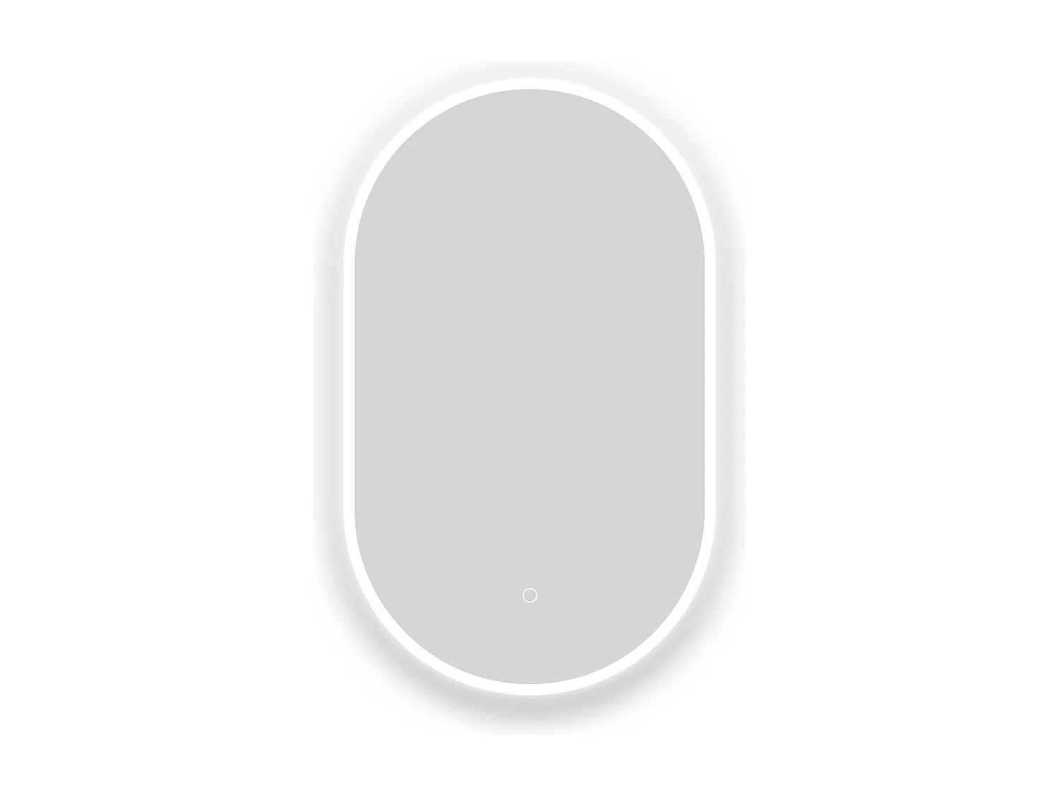 Miroir lumineux ovale l.45 x H.90cm avec Anti-buée + Dimmable, Mural Miroir salle de bain