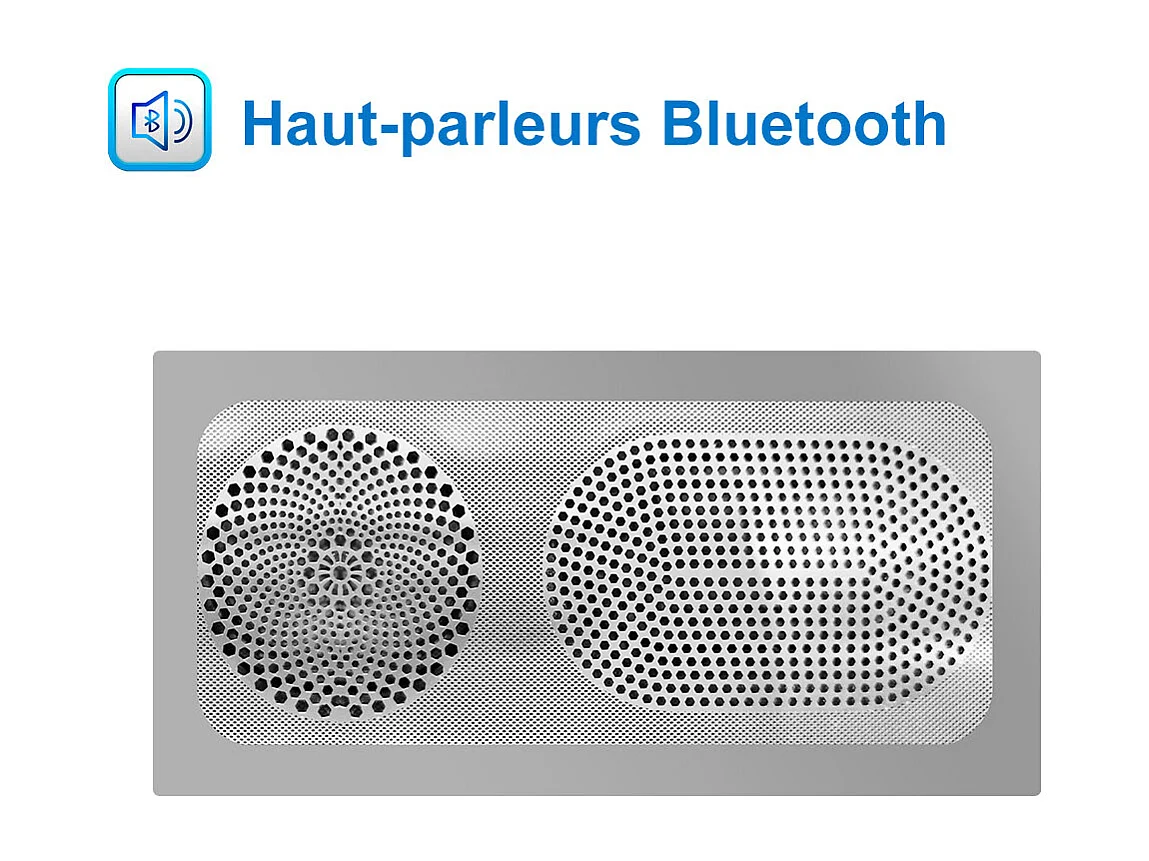 Aica Miroir Lumineux à LED Réglable Intelligent 80x60cm, Miroir de salle de bain avec éclairage intégré + antibuée + Miroir grossissant + Bluetooth