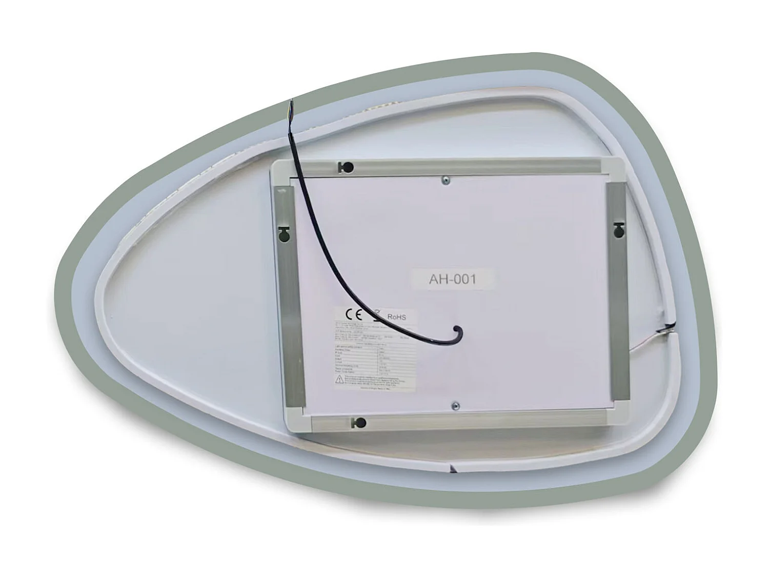 Miroir lumineux 100x80cm avec 3 Couleurs + Dimmable + Anti-buée