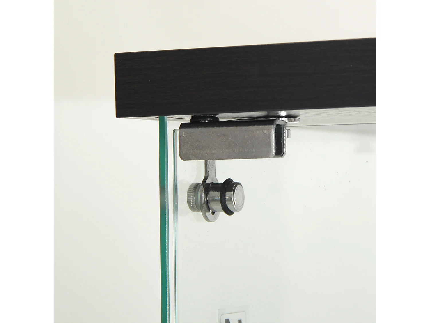 Vitrina de vidrio de doble capa con puerta, estantería independiente para sala de estar, dormitorio, oficina, 40,4 x 36,5 x 86,2 cm, color negro