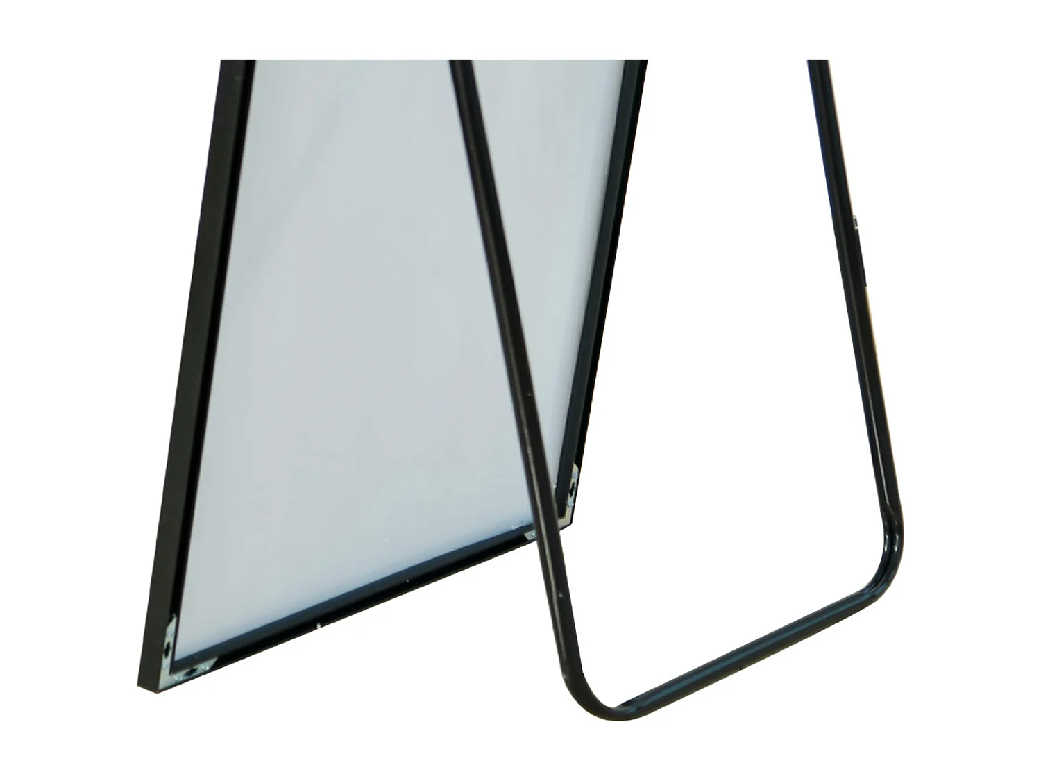 Miroir sur pied - Cadre en métal - 180 x 80 cm - rectangle - pour salon ou dressing - noir