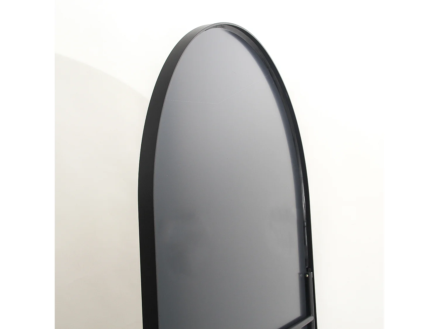 Miroir sur pied - Cadre en métal - 180 x 80 cm - arc - pour salon ou dressing - noir