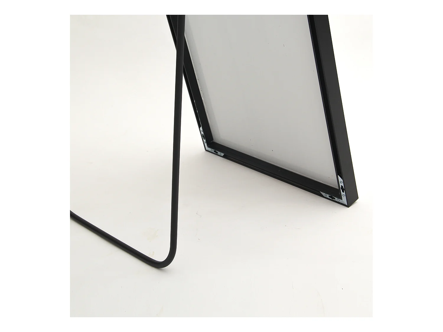 Miroir pleine longueur incassable, 165x60cm,Miroir sur pied suspendu ou appuyé contre le mur, Miroir de sol avec support, Noir