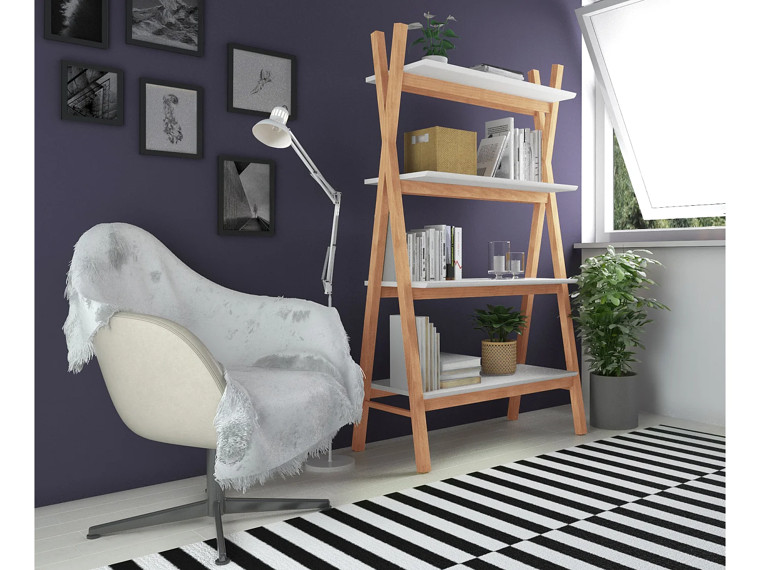 Anton|Bibliothèque en chêne blanc