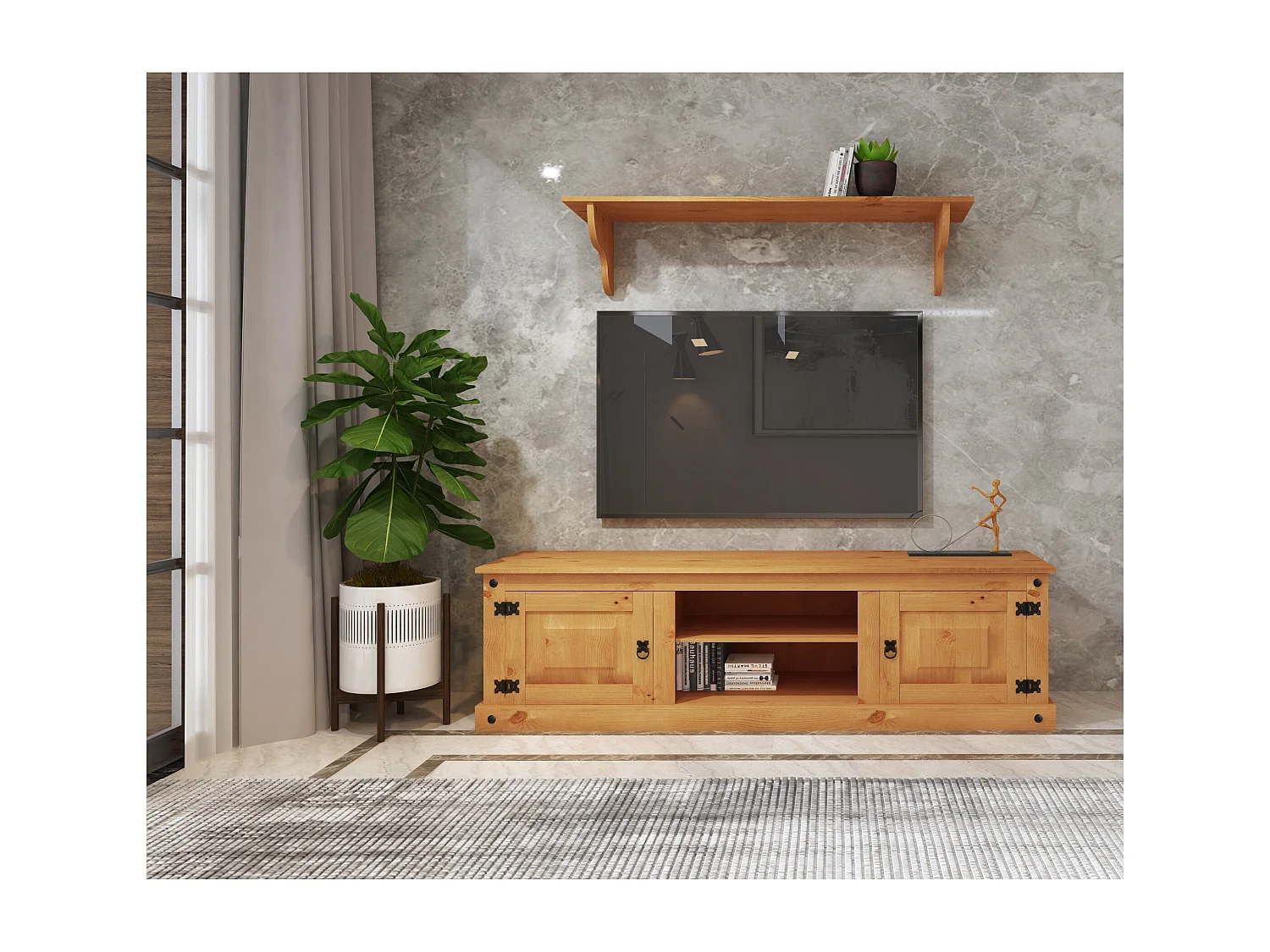 Mexico | Etagère murale en pin massif 120 cm